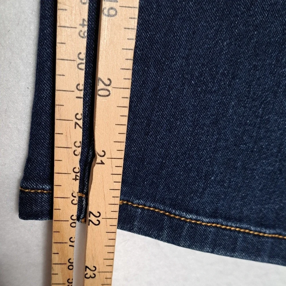 Michael Kors Womens 8 Dark Wash Cropped Skinny Jeans MK Logo‎ Gold Hardware